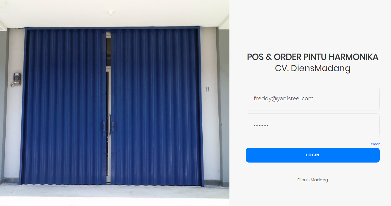 Aplikasi POS & Order Pemesanan Pintu Harmonika