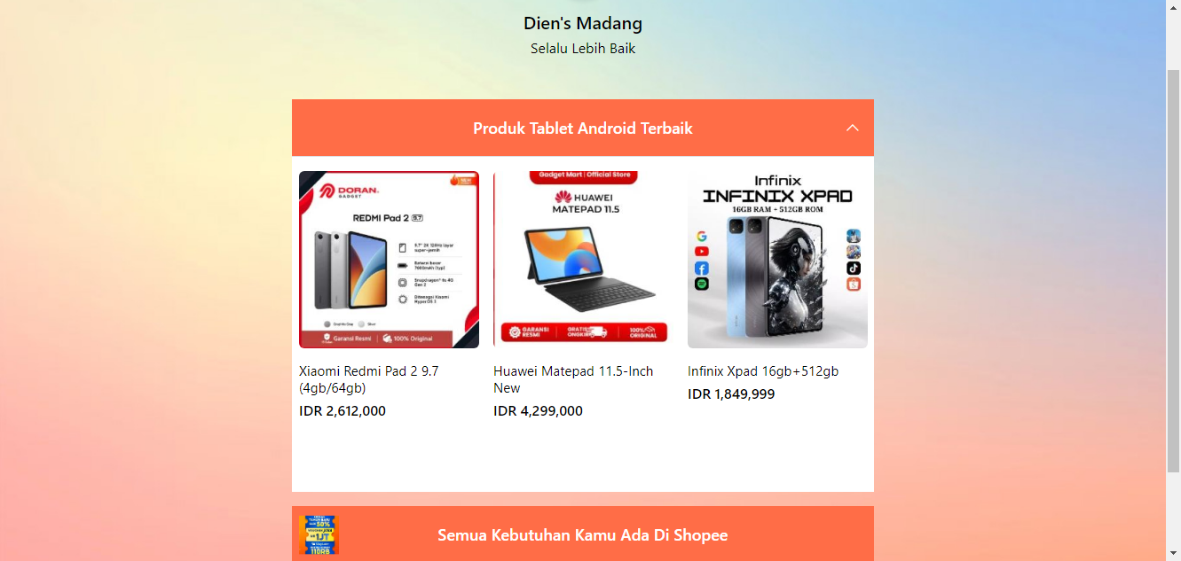 Butuh Tablet Android